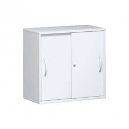 Schiebetürschrank PRO 2 Ordnerhöhen, weiß, BxHxT 800x768x425 mm