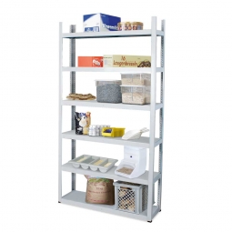 Fachbodenregal mit 6 Böden, Stecksystem, BxTxH 1000x300x2100 mm, lichtgrau