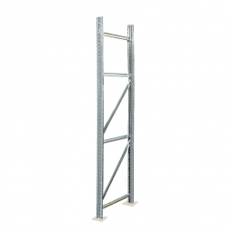 Rahmen für Palettenregale, Stecksystem, zerlegt, TxH 1100x3500 mm, Profil PN85, Oberfläche glanzverzinkt