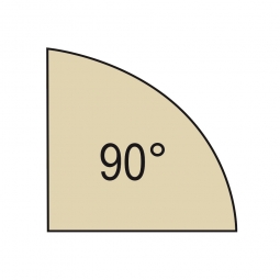 Verkettungsplatte, Viertelkreis 90°, Ahorn, BxT 800x800 mm