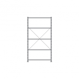 Fachbodenregal Economy mit 5 Böden, Stecksystem, BxTxH 1060x635x2000 mm, Tragkraft 70 kg/Boden, kunststoffbeschichtet