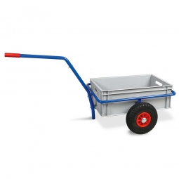 Handwagen mit Kunststoffkasten, H 220 mm, grau, LxBxH 1250x640x660 mm, Tragkraft 200 kg