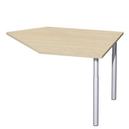 Datenanbautisch PREMIUM links, Ahorn/Silber, BxTxH 1060x1225x680-820 mm, höhenverstellbar