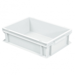 Euro-Geschirrkasten, LxBxH 400x300x120 mm, mit 2 Griffleisten, naturweiß