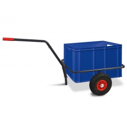 Handwagen mit Kunststoffkasten, H 420 mm, blau, LxBxH 1250x640x660 mm, Tragkraft 200 kg