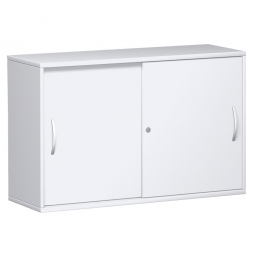 Anstell-Schiebetürenschrank PRO, 2 Ordnerhöhen, weiß, BxTxH 1600x425x720 mm