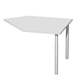 Datenanbautisch PREMIUM links, Lichtgrau/Silber, BxTxH 1060x1225x680-820 mm, höhenverstellbar