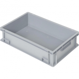 Eurobehälter mit 2 Griffleisten, LxBxH 600x400x150 mm, 27 Liter, grau