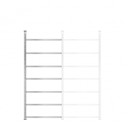 Ordner-Anbauregal, Schraubsystem, glanzverzinkt, 7 Böden, BxTxH 1000x600x2550 mm