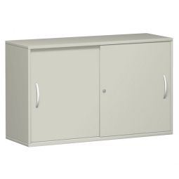 Schiebetürschrank PRO 2 Ordnerhöhen, lichtgrau, BxHxT 1600x768x425 mm