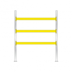 Palettenregal für 12 Europaletten, BxTxH 2925x1100x3500 mm, Tragbalkenebenen mit 38 mm Spanplattenböden, Fachlast 1800 kg/Tragbalkenpaar