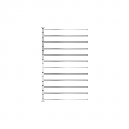 Fächer-Steck-Anbauregal, glanzverzinkt, BxTxH 1235x415x2000 mm, mit 12 Fachböden