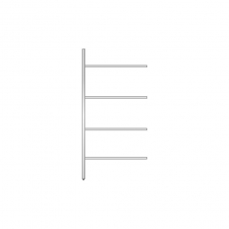 Aluminium-Anbauregal mit 4 Gitterböden, Stecksystem, BxTxH 975x400x2000 mm, Nutztiefe 380 mm