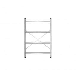 Edelstahl-Steck-Grundregal, BxTxH 1200x600x1800 mm, mit 4 Regalböden T: 550 mm