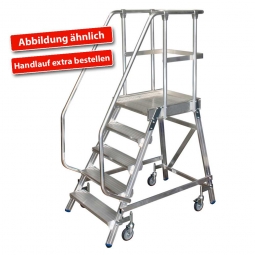 Leichtmetall-Podestleiter, Einseitig besteigbar, mit 5 Aluminiumstufen