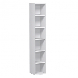 Büroregal PRO, 6 Ordnerhöhen, weiß, BxTxH 800x425x2304 mm