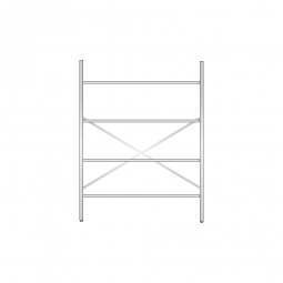 Aluminiumregal mit 4 Gitterböden, Stecksystem, BxTxH 1500x500x2000 mm, Nutztiefe 480 mm