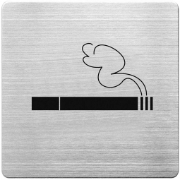 Hinweisschild "Rauchen erlaubt", Edelstahl, HxBxT 90x90x1 mm