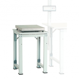 Beistelltisch, BxTxH 500x600x760-870 mm, lichtgrau