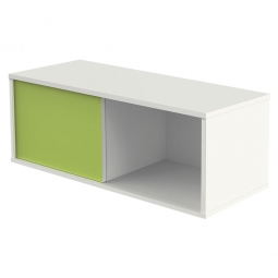 Aufsatzschrank, 1 Ordnerhöhe, Front weiß/grün, BxTxH 1000x400x360 mm