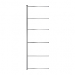 Fachboden-Steck-Anbauregal mit 6 Fachböden, glanzverzinkt, BxTxH 1035x315x3000 mm