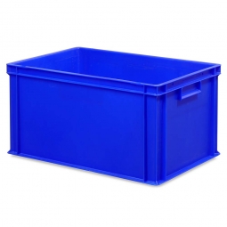 Euro-Stapelbehälter mit 2 Griffleisten, LxBxH 600x400x320 mm, blau