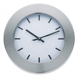 Wanduhr, Edelstahl/weiß, inkl. Batterie, ØxH 300x40 mm