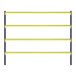 Weitspannregal mit 4 Stahlblechebenen, Stecksystem, BxTxH 3080x1005x2500 mm, Tragkraft 775 kg/Ebene