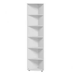Eckabschlussregal mit 6 Ordnerhöhen "Flex", lichtgrau, BxTxH 400x400x2160 mm