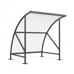 Raucher- und Pausenunterstand, Rahmen anthrazitgrau RAL 7016, BxTxH 2090x2100x2290 mm