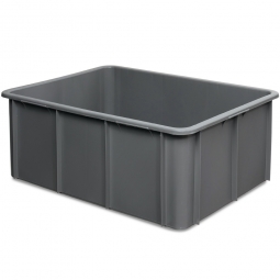 Euro-Schwerlastbehälter, LxBxH 800x600x320 mm, grau, Boden und Wände geschlossen, Inhalt 120 Liter