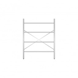 Aluminiumregal mit 4 Gitterböden, Stecksystem, BxTxH 1400x600x1800 mm, Nutztiefe 580 mm