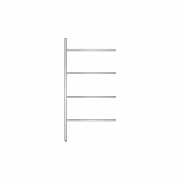 Aluminium-Anbauregal mit 4 geschlossenen Regalböden, Stecksystem, BxTxH 975x400x2000 mm, Nutztiefe 340 mm