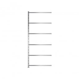 Fachboden-Anbauregal Economy mit 6 Böden, Stecksystem, BxTxH 1006x635x2500 mm, Tragkraft 250 kg/Boden, glanzverzinkt