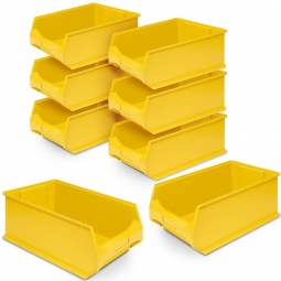 6x Sichtbox PROFI LB2, gelb + GRATIS: 2 zusätzliche Sichtboxen geschenkt!