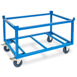 Fahrgestell für Paletten und Behälter, Ladefläche LxBxH 1210x810x740 mm, Tragkraft 1000 kg, Rad-ØxB 200x50 mm, Elastic-Vollgummi-Reifen