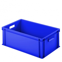 Euro-Stapelbehälter mit 2 Durchfassgriffen, LxBxH 600x400x220 mm, blau