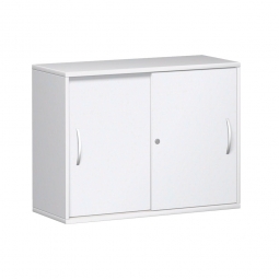 Anstell-Schiebetürenschrank PRO, 2 Ordnerhöhen, weiß, BxTxH 1000x425x720 mm