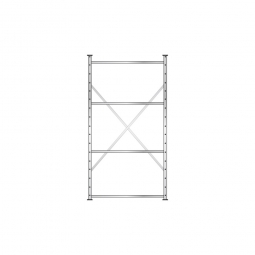 Fachbodenregal Flex mit 4 Fachböden, Stecksystem, glanzverzinkt, BxTxH 1070x415x2000 mm, Tragkraft 175 kg/Boden