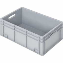 Eurobehälter mit 2 Durchfassgriffen, LxBxH 600x400x235 mm, 45 Liter, grau