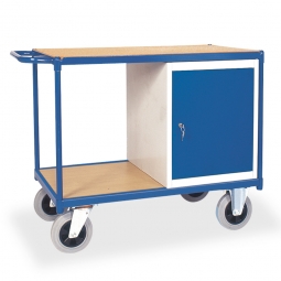 Werkstatt- und Montagewagen mit 1 Tür und, 2 Ladeflächen, LxBxH 1125x625x980 mm, Tragkraft 500 kg