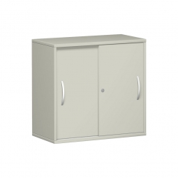 Anstell-Schiebetürenschrank PRO, 2 Ordnerhöhen, lichtgrau, BxTxH 800x425x720 mm