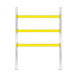 Palettenregal für 12 Europaletten, BxTxH 2925x1100x4000 mm, Tragbalkenebenen mit 38 mm Spanplattenböden, Fachlast 2900 kg/Tragbalkenpaar