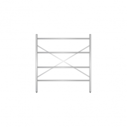 Aluminiumregal mit 4 geschlossenen Regalböden, Stecksystem, BxTxH 1500x400x1600 mm, Nutztiefe 340 mm