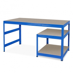 Arbeitstisch mit Unterbau, BxTxH 1500x600x900 mm, Unterbau BxTxH 600x600x515 mm, Tragkraft je Boden 100/250 kg