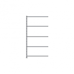 Fachboden-Anbauregal Economy mit 5 Böden, Stecksystem, BxTxH 1006x535x2000 mm, Tragkraft 330 kg/Boden, kunststoffbeschichtet