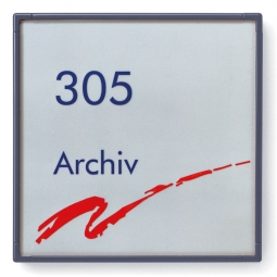 Türschild "Rom", eisengrau RAL 7011 , 180x180 mm
