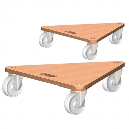 Dreieck-Transportroller, Tragkraft 300 kg, LxBxH 540x540x145 mm, Paket = 2 Transportroller