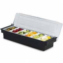 Zutatenbehälter mit 6 Einsätzen je 0,5 Liter, BxTxH 500x155x95 mm