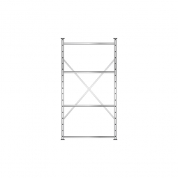 Fachbodenregal Flex mit 4 Fachböden, Stecksystem, glanzverzinkt, BxTxH 1070x415x2000 mm, Tragkraft 100 kg/Boden